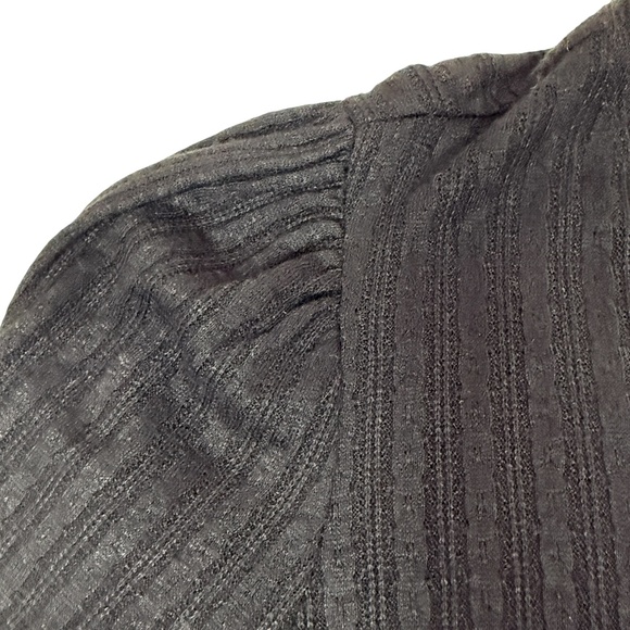 Ava & Viv Women's Tie Sleeve Textured Rib Knit Sweater Top Sz‎ 2X Black Preppy - Picture 7 of 7